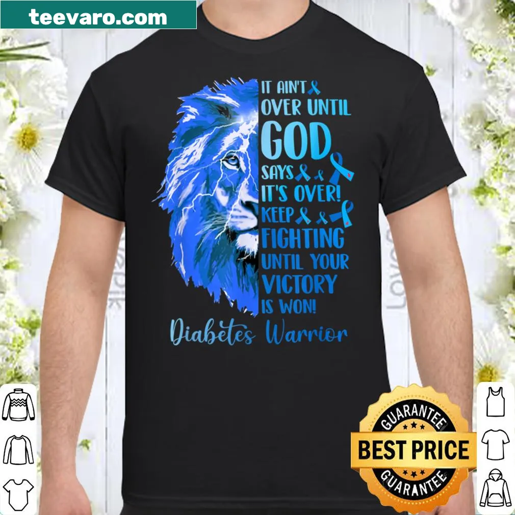 Empowering t-shirt with lion graphic and diabetes warrior message