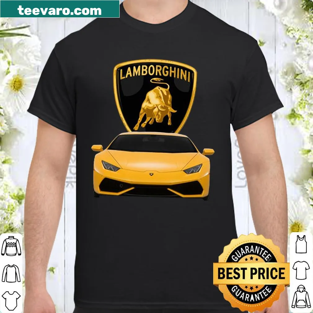 T-shirt with an illustration of a Lamborghini and car love text