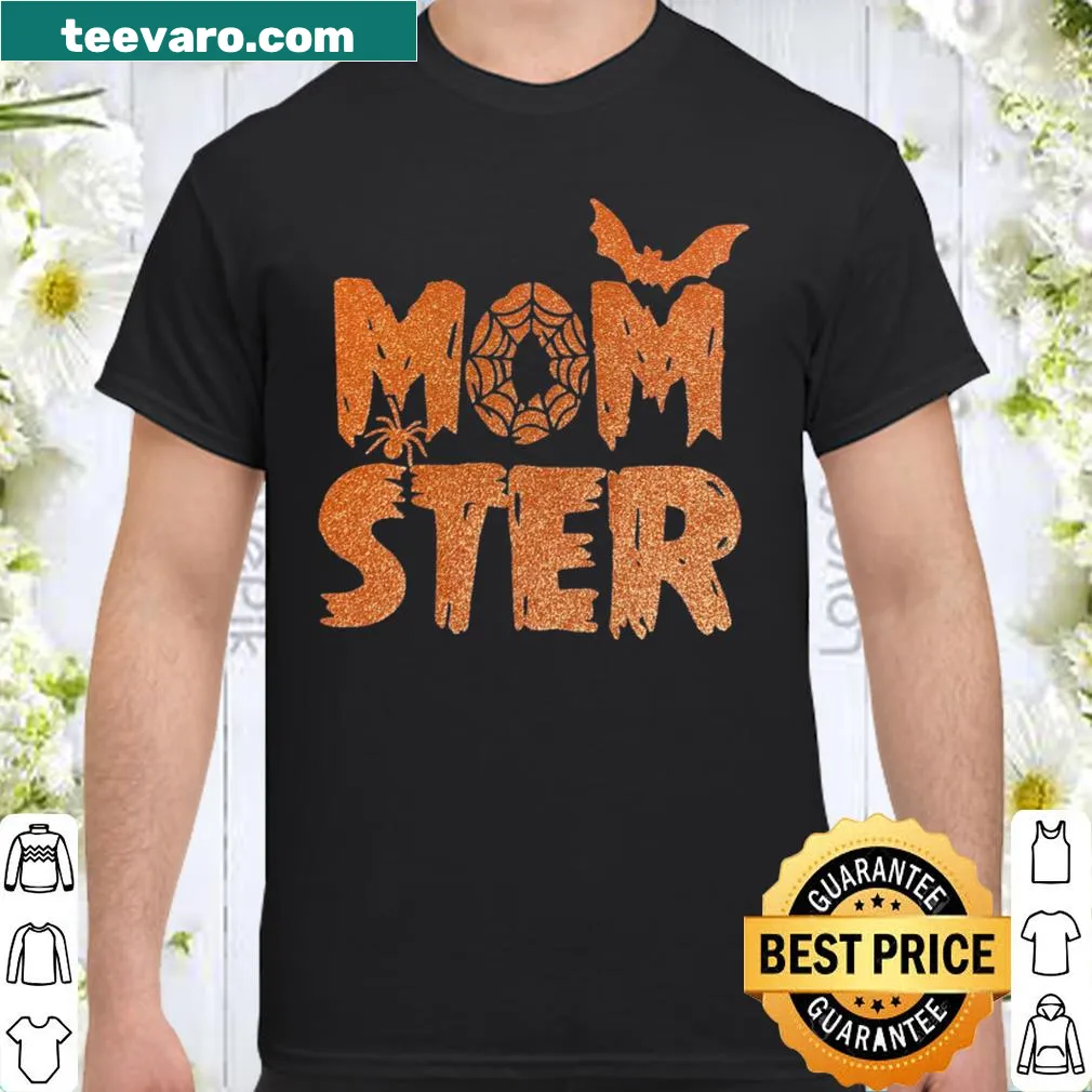 Funny MOMster Halloween shirt with playful typography design