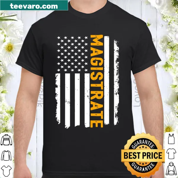 Magistrate job shirt with American flag design