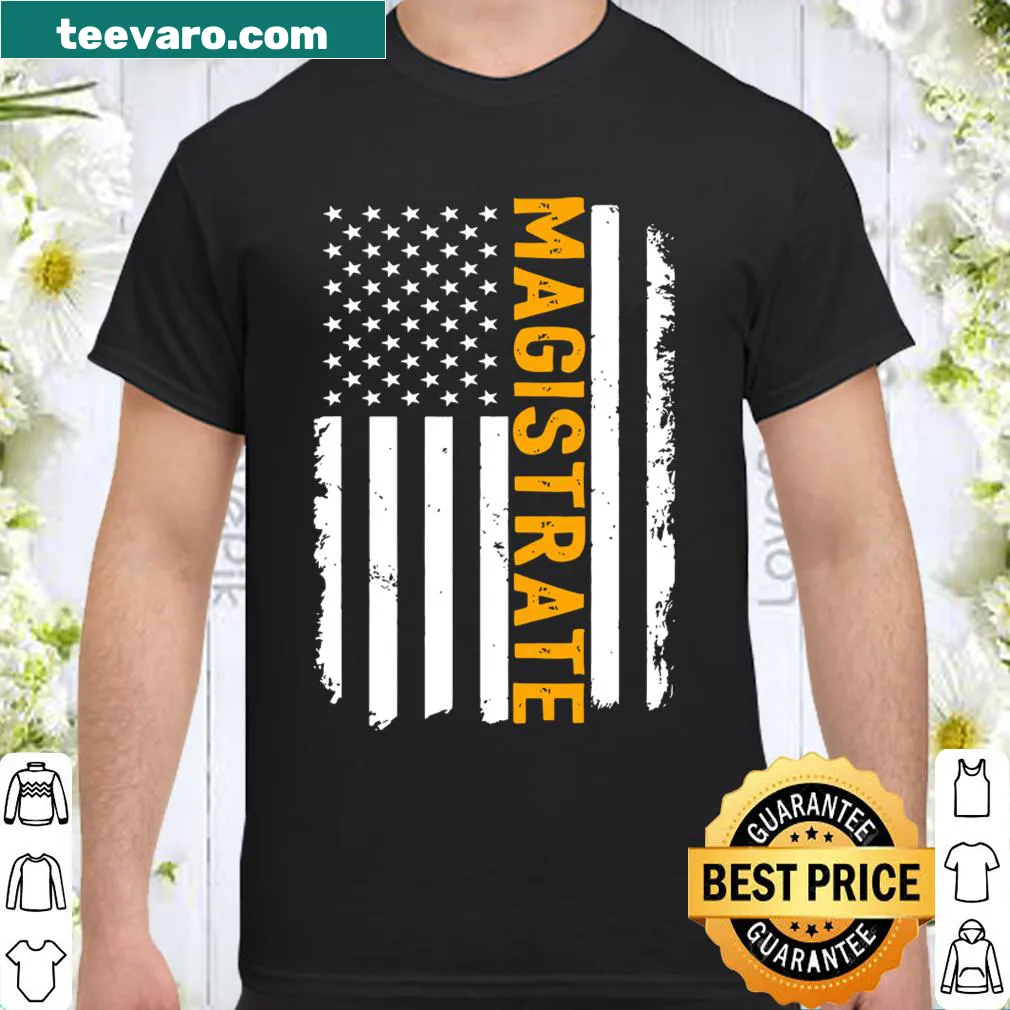 Magistrate job shirt with American flag design