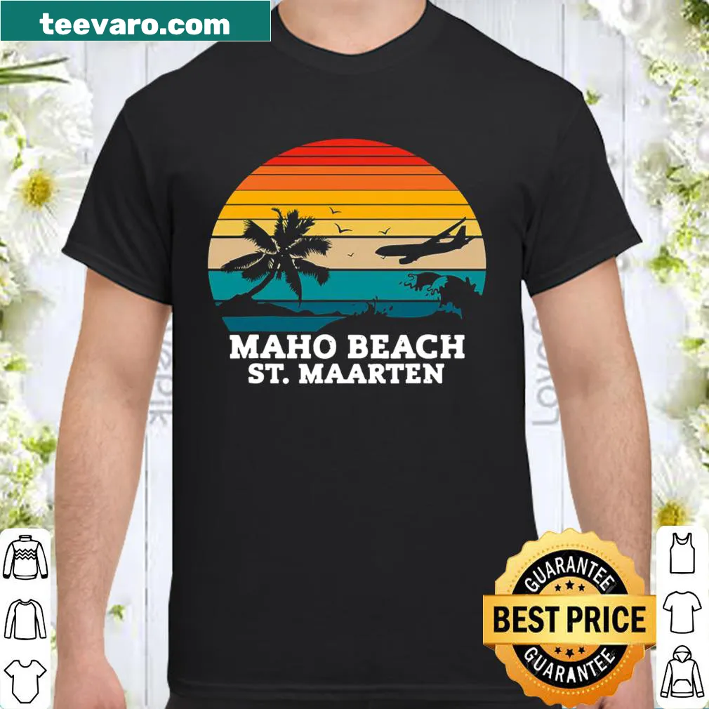 Illustration of Maho Beach representing Caribbean island life
