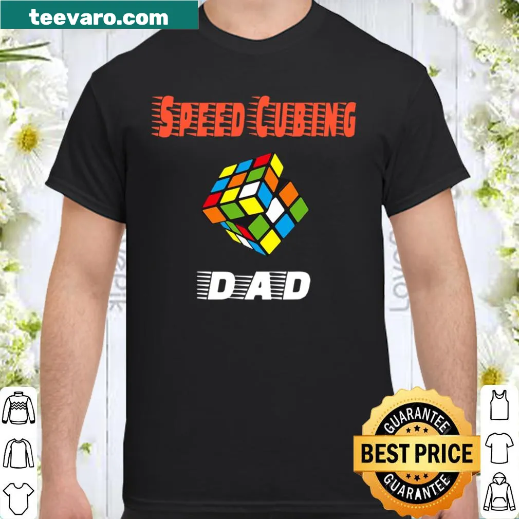 Graphic shirt for dads featuring a Rubik's cube design and cubing theme