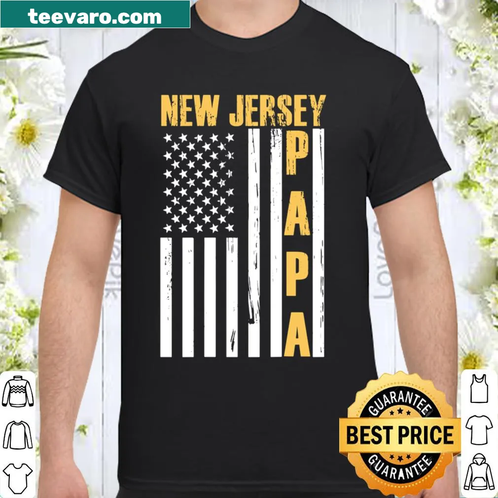 New Jersey Proud Papa shirt with bold typography for Father's Day