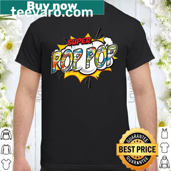 Comic-style T-shirt celebrating grandpas as 'Pop Pop'