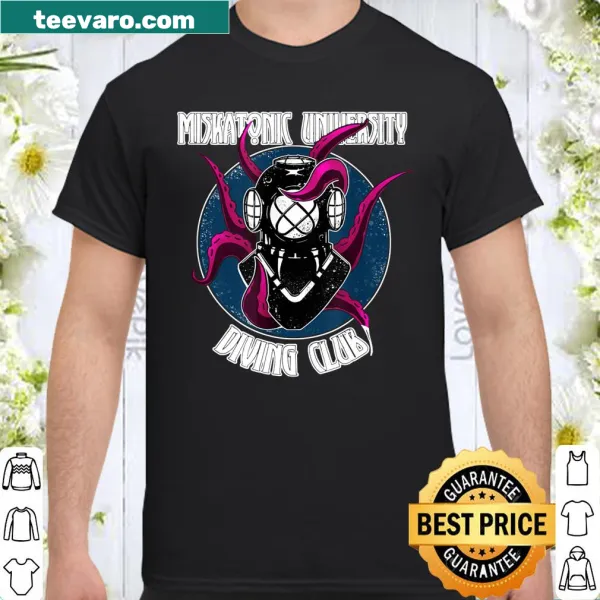 T-shirt with Miskatonic University Diving Club themed graphic