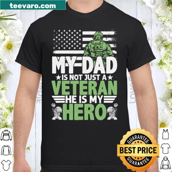 Father's Day shirt with heartfelt text honoring a veteran dad