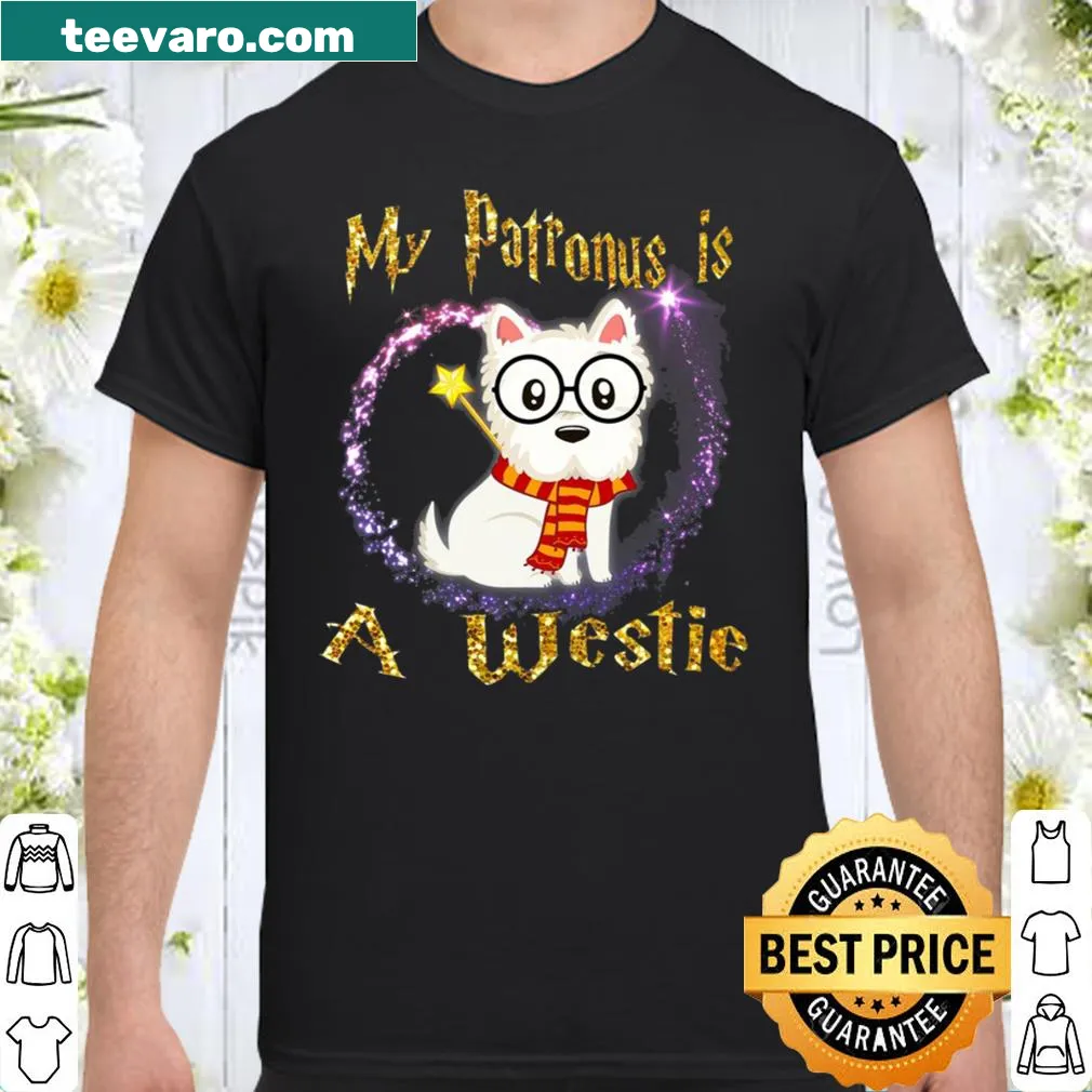 Dog-themed shirt with Westie graphic and playful text design