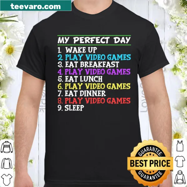 Funny gamer shirt with the phrase 'My Perfect Day'