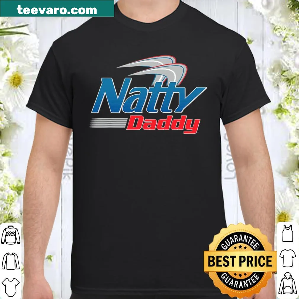 Natty Daddy logo design on a casual shirt.