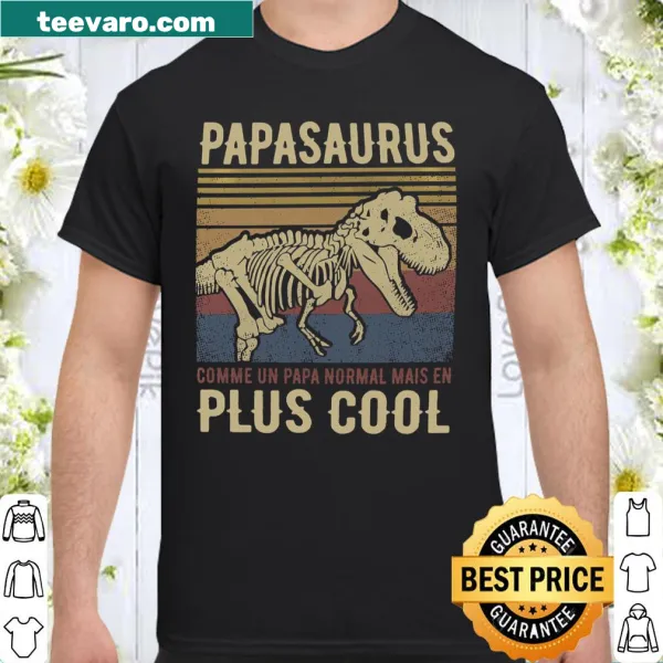Humorous Papasaurus shirt with playful typography for dads