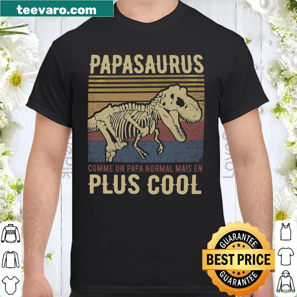 Humorous Papasaurus shirt with playful typography for dads