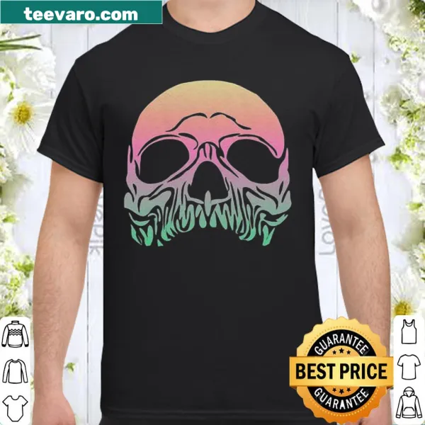 Pastel skull design on a shirt featuring intricate patterns