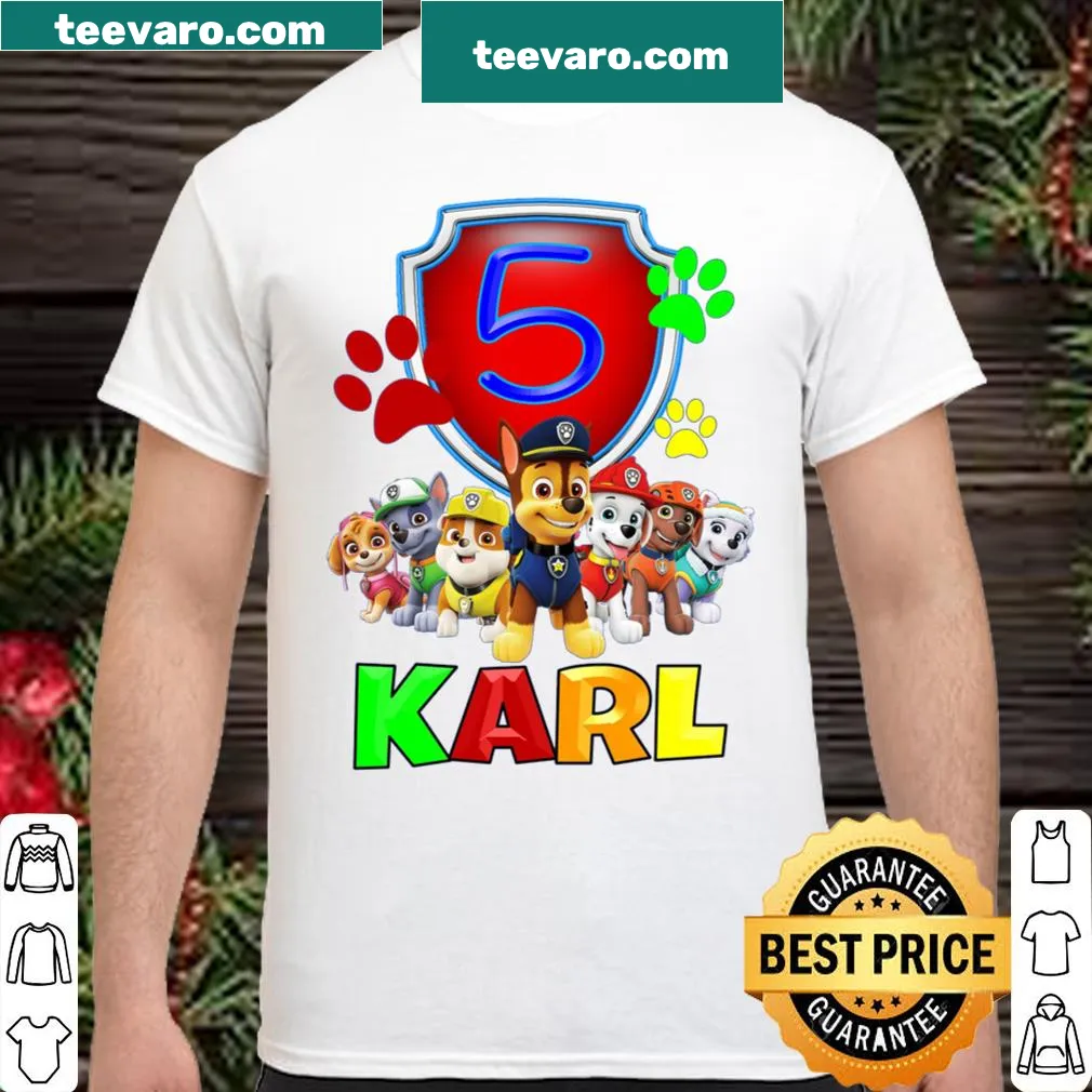 Birthday shirt featuring Paw Patrol character Karl