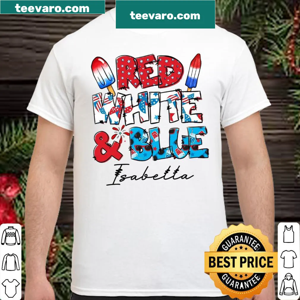 Personalizable shirt with American flag elements for 4th of July