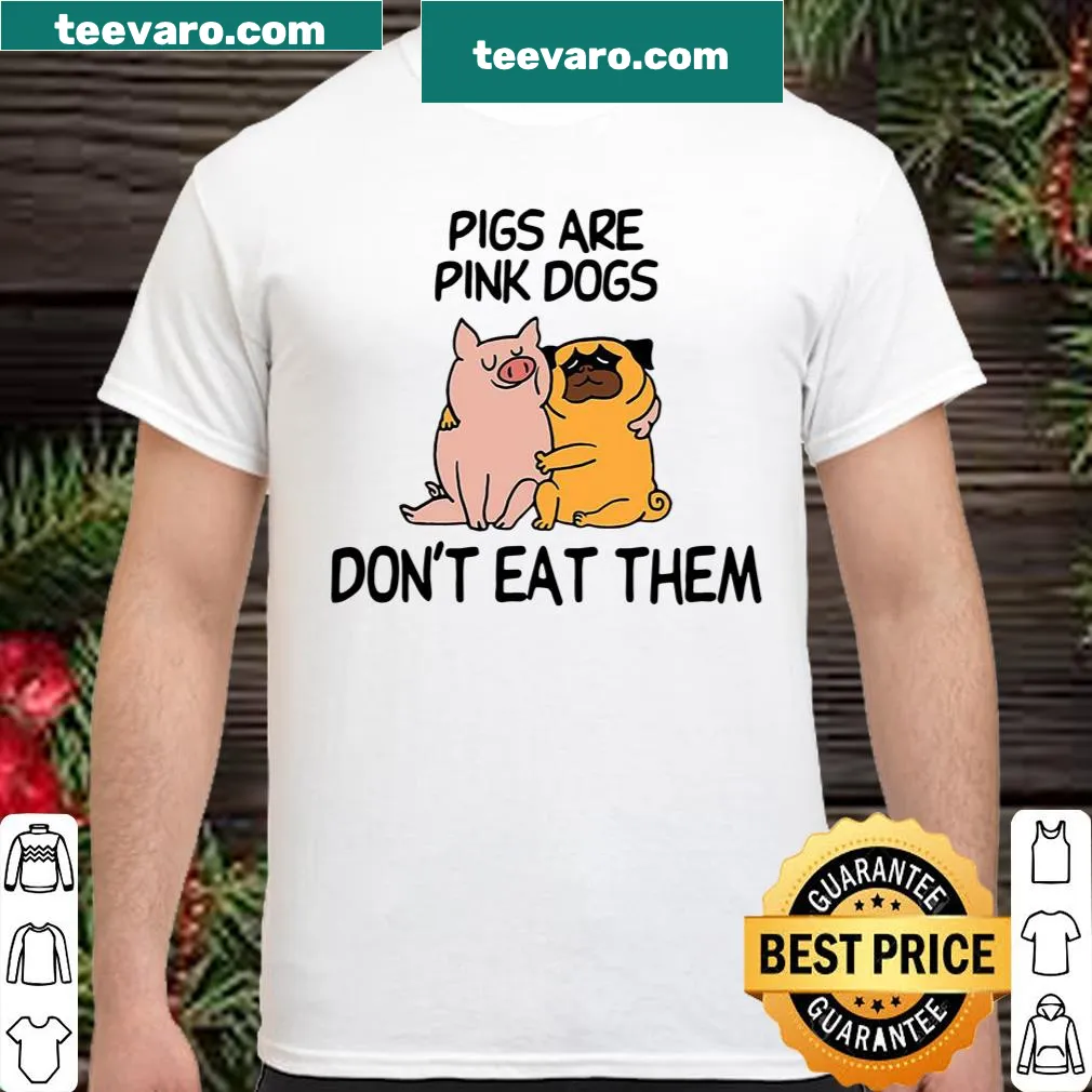 Humorous shirt with pigs and dogs illustration