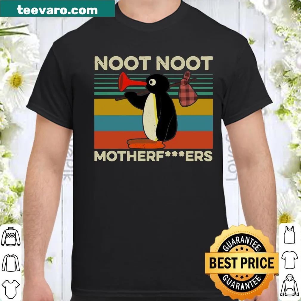 Vintage-style shirt featuring Pingu and the phrase 'Noot Noot'