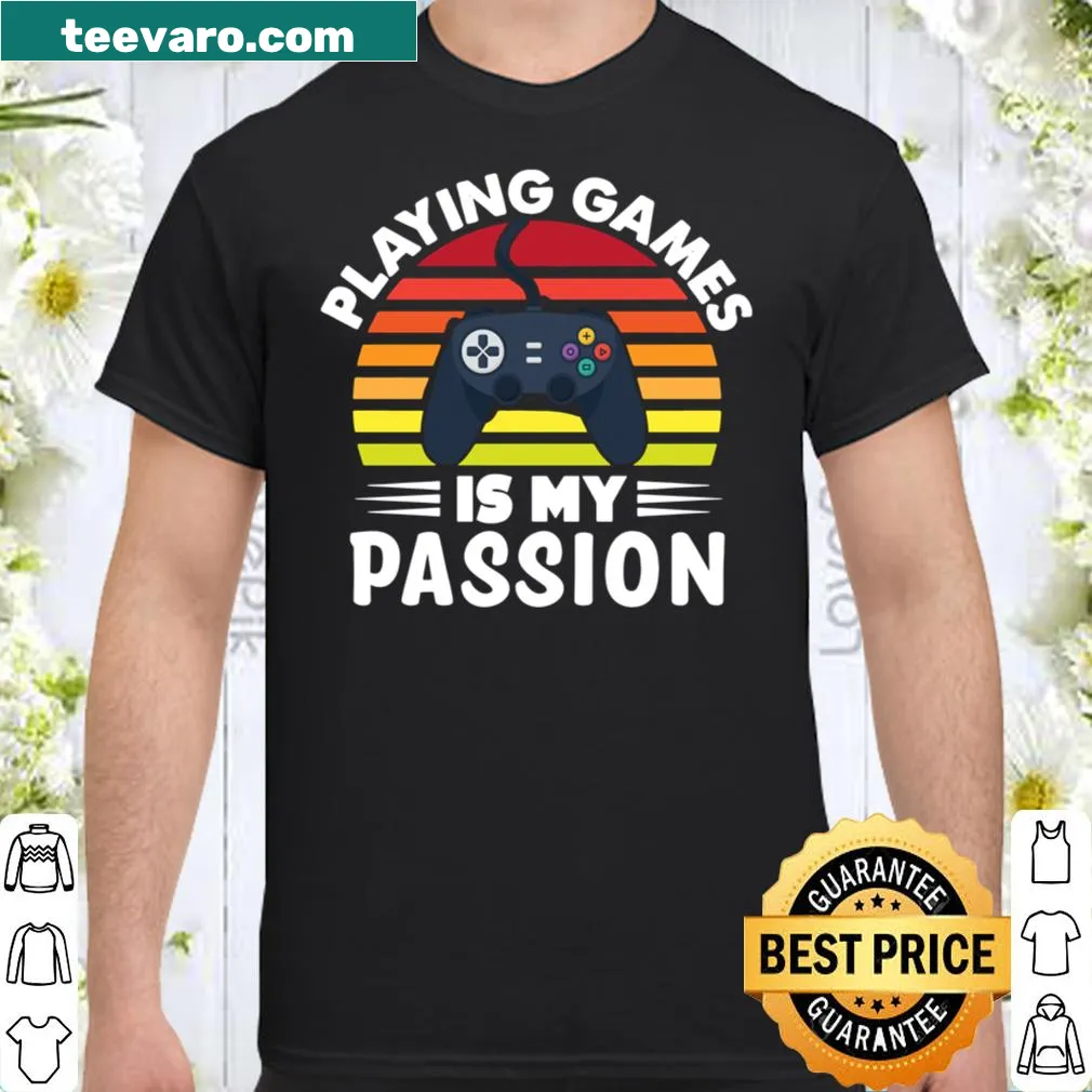 Funny gaming passion T-shirt with bold typography