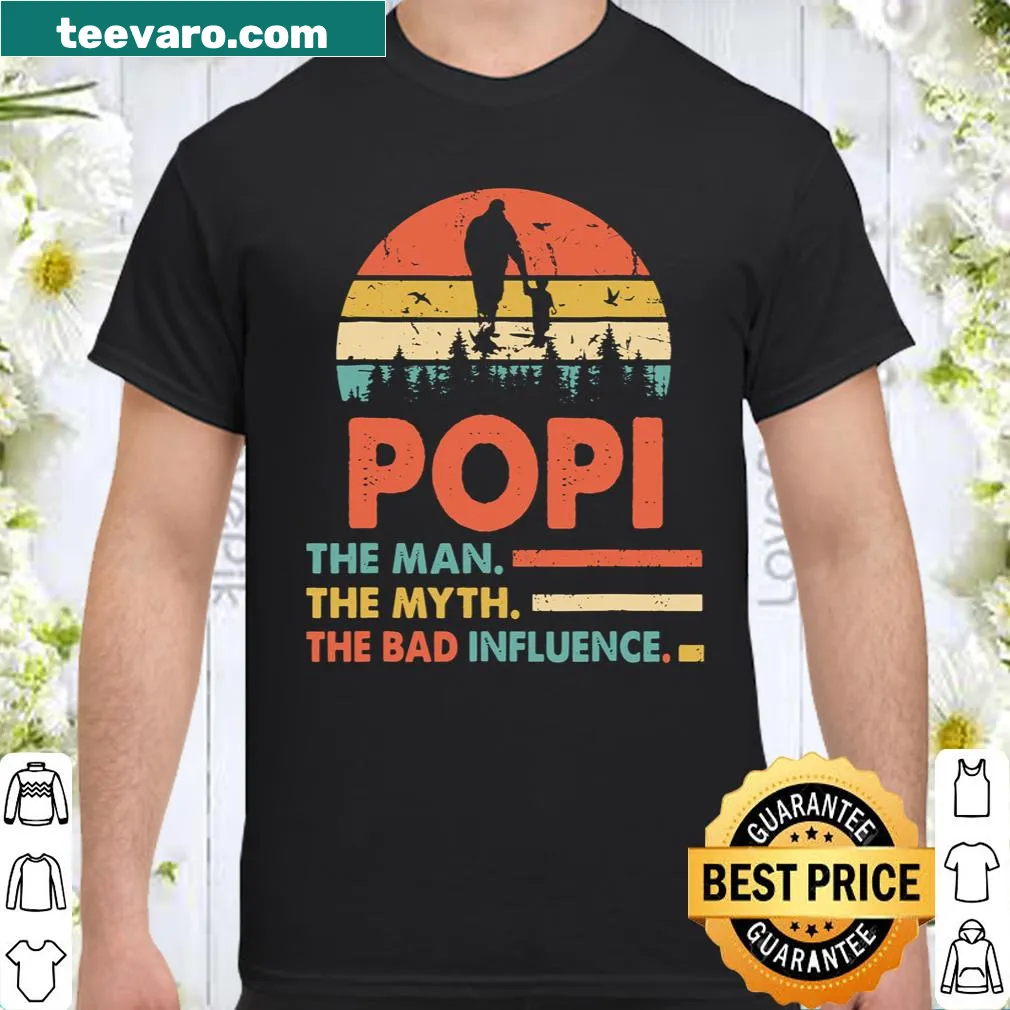 Playful Popi The Man The Myth graphic shirt for dads