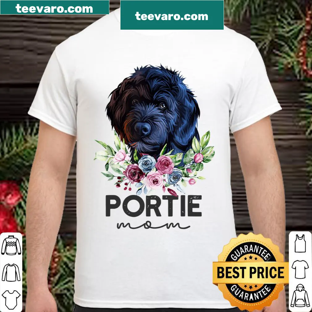 T-shirt for Portuguese Water Dog moms featuring a cute illustration