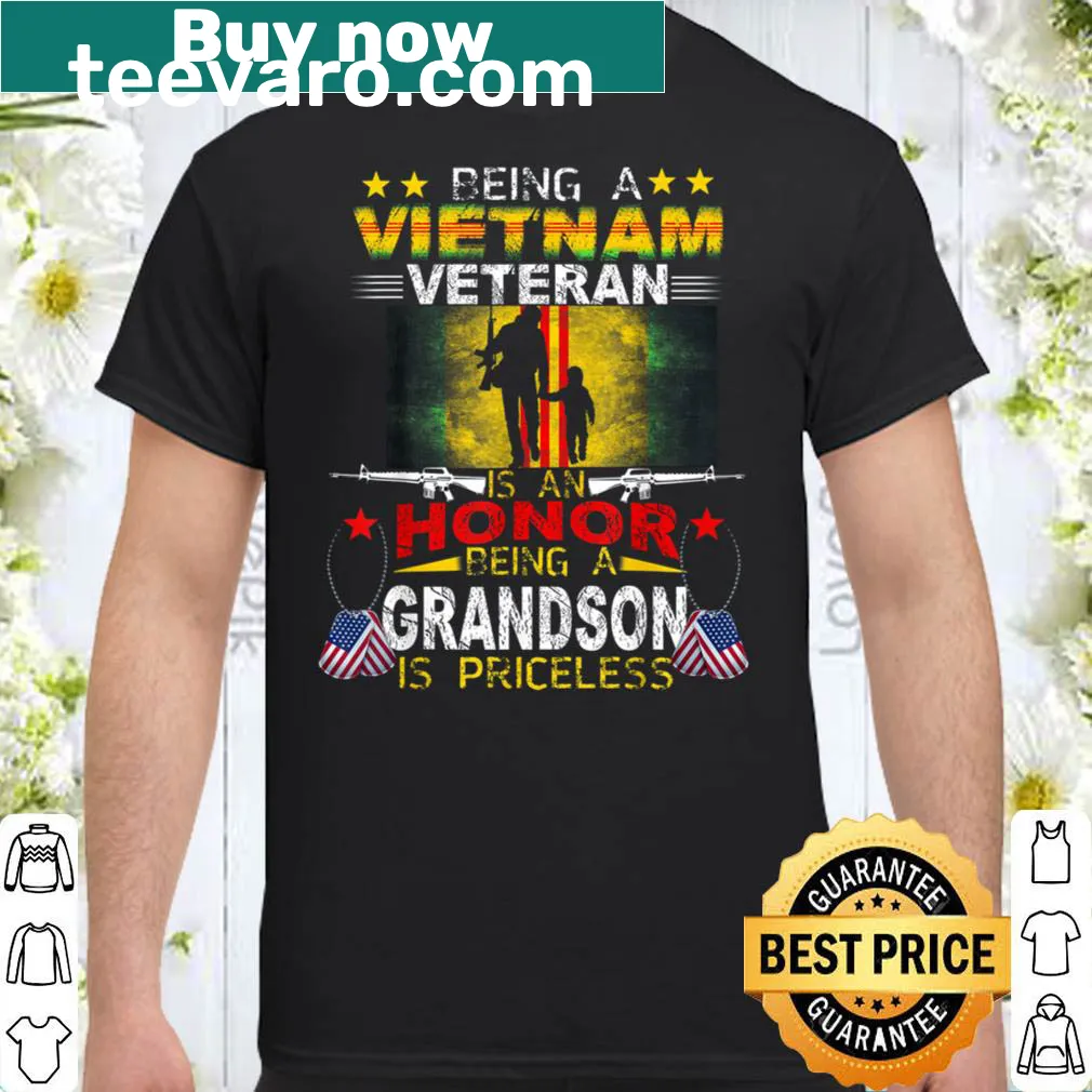 Vintage shirt honoring Vietnam veterans with Proud Grandson text