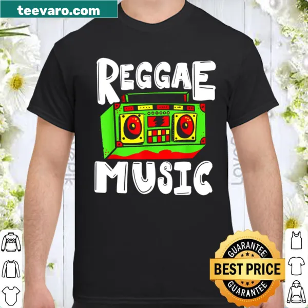 Illustrative shirt featuring a boombox and Rastafari themes