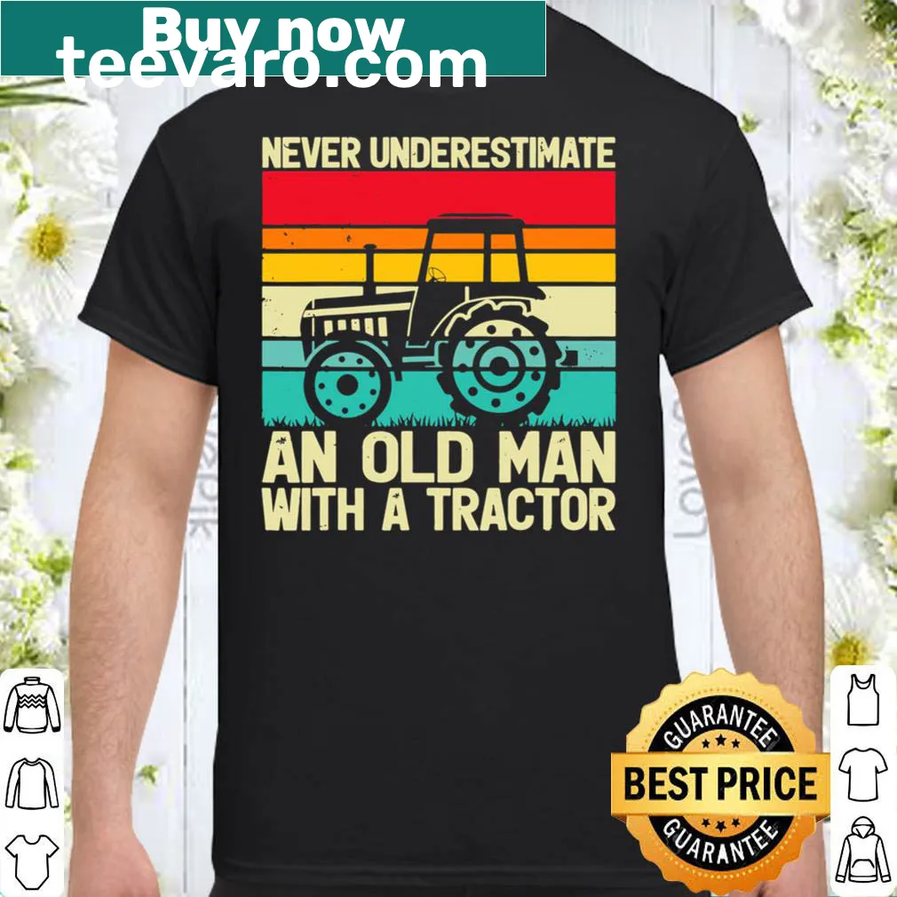 Retro farmer shirt with tractor graphic and humorous text