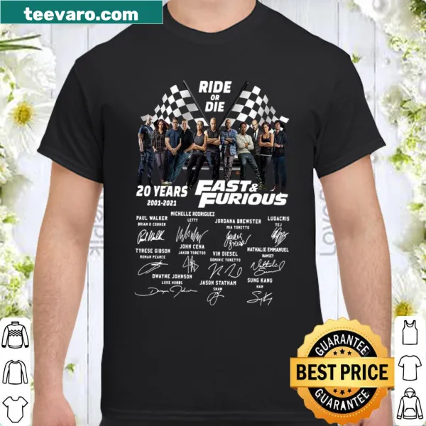 Fast and Furious tribute shirt with 'Ride or Die' text
