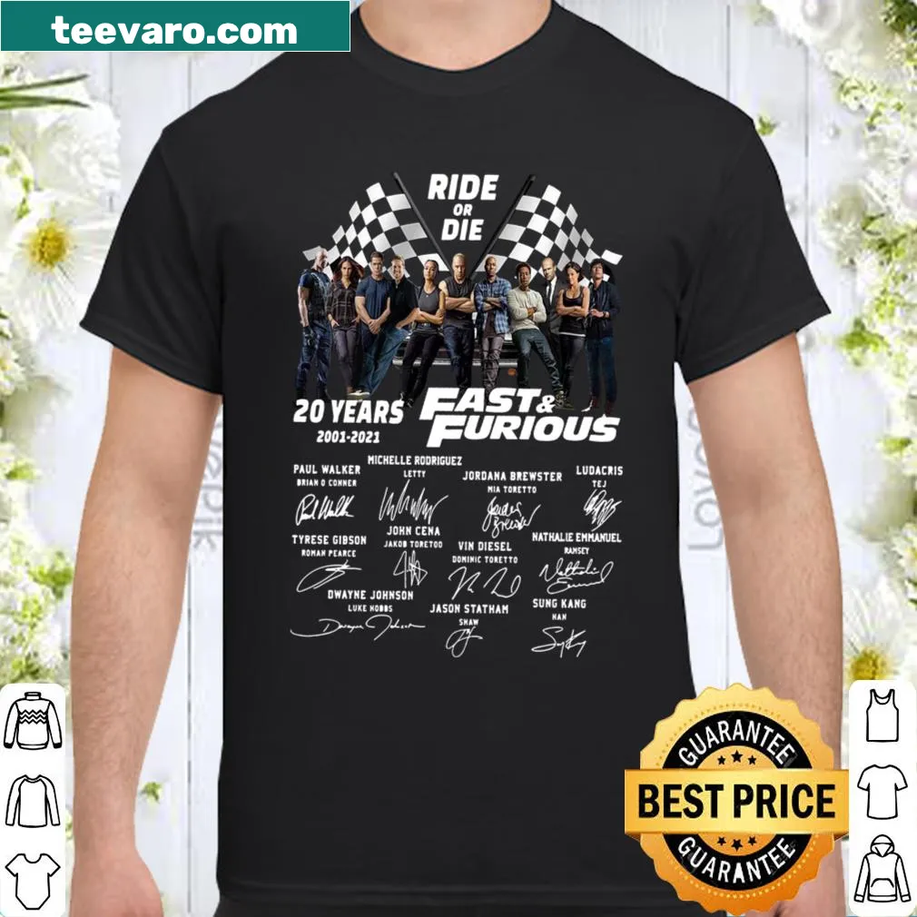 Fast and Furious tribute shirt with 'Ride or Die' text