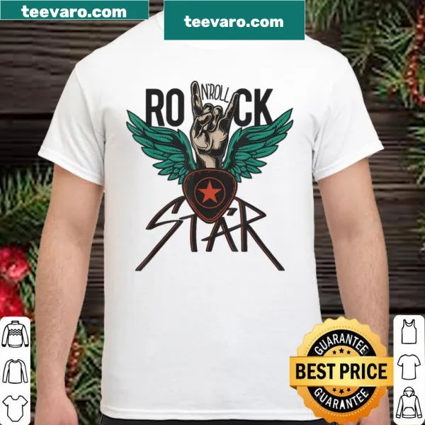 Retro shirt with text 'Rock Music Forever' for music lovers