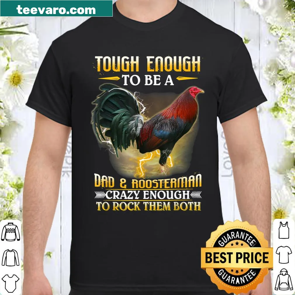 Illustrated Rooster Dad and Roosterman shirt for fathers