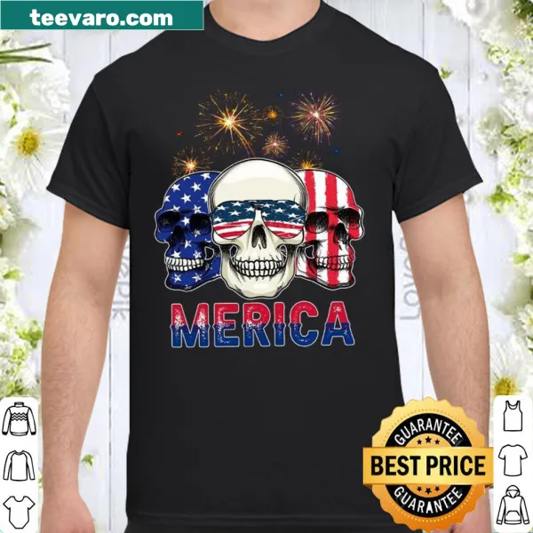 Skull design shirt for Fourth of July celebrations