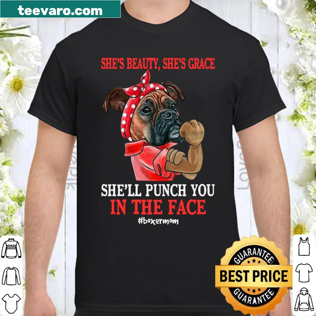 Typography shirt highlighting the strength of a boxer mom