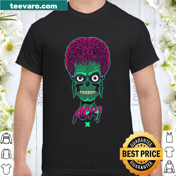 Shirt featuring bold skull graphic with 'ACK!' text