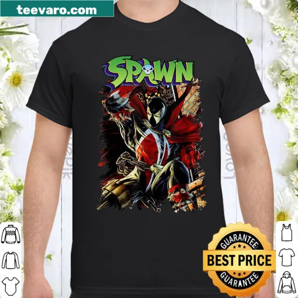 Illustration of the iconic comic character Spawn on a T-shirt