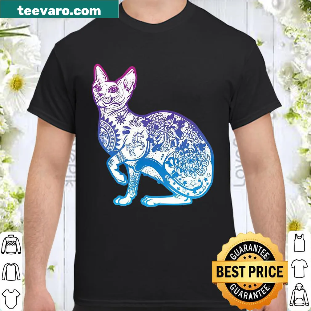 Sphinx Cat shirt with ankh design for cat lovers