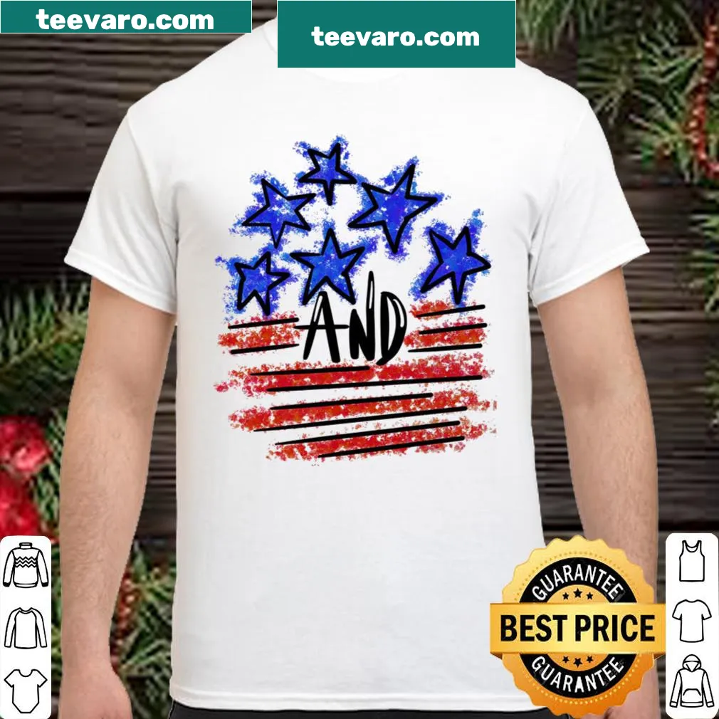 Patriotic shirt with splatter design of stars and stripes