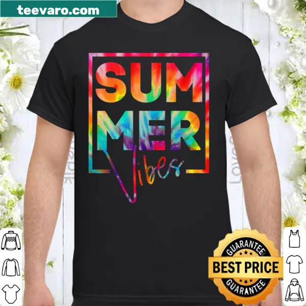 Summer vibes vacation shirt with cheerful illustrations