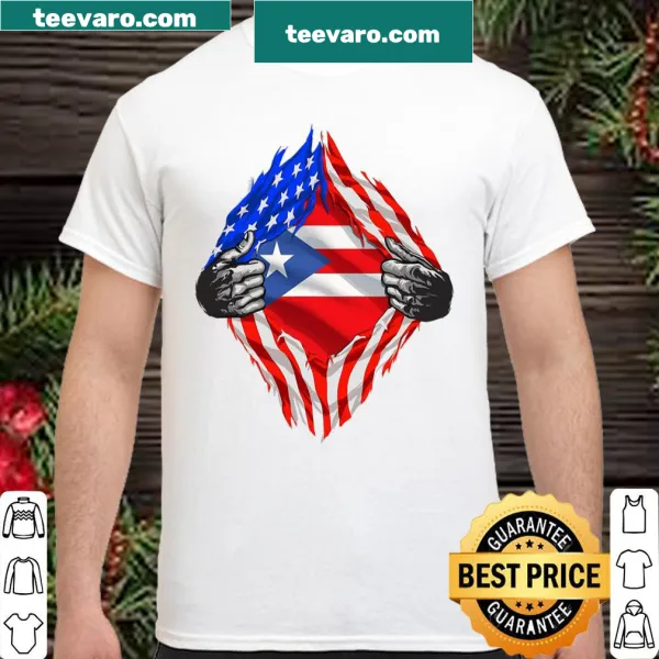 Vintage-style Puerto Rican heritage shirt with flag design