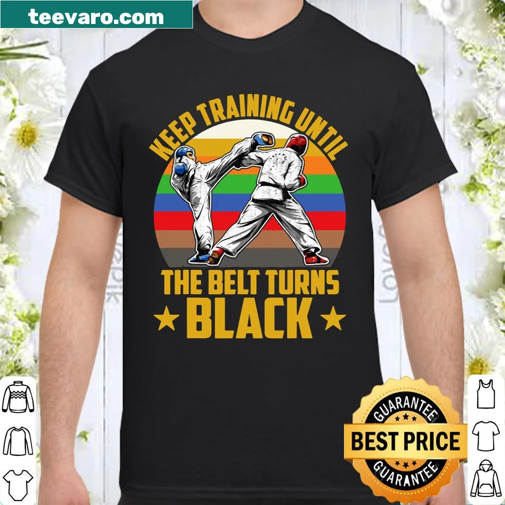 Taekwondo T-shirt with motivational 'Keep Training' text