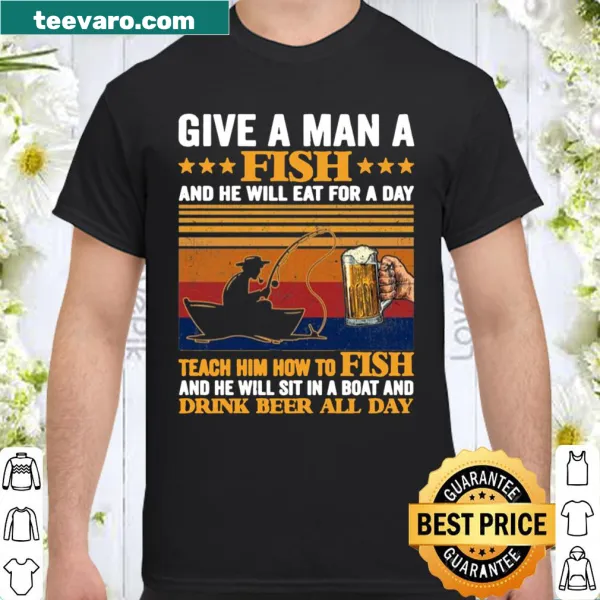 Funny fishing shirt with humorous slogan about fishing and beer