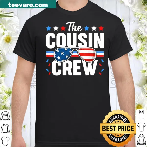 Cousins Crew 4th of July shirt with festive lettering
