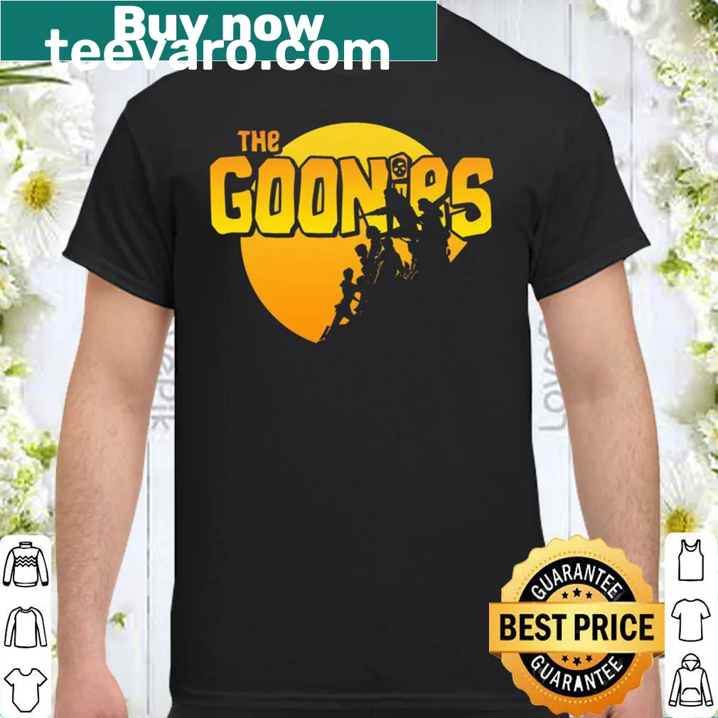 Vintage-style Goonies shirt with 'Never Say Die' text