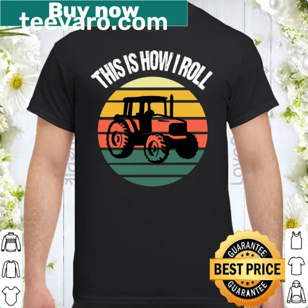 Funny tractor t-shirt with vintage distressed design