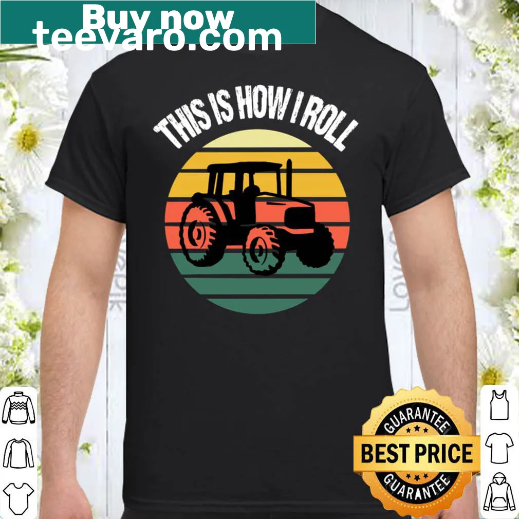 Funny tractor t-shirt with vintage distressed design