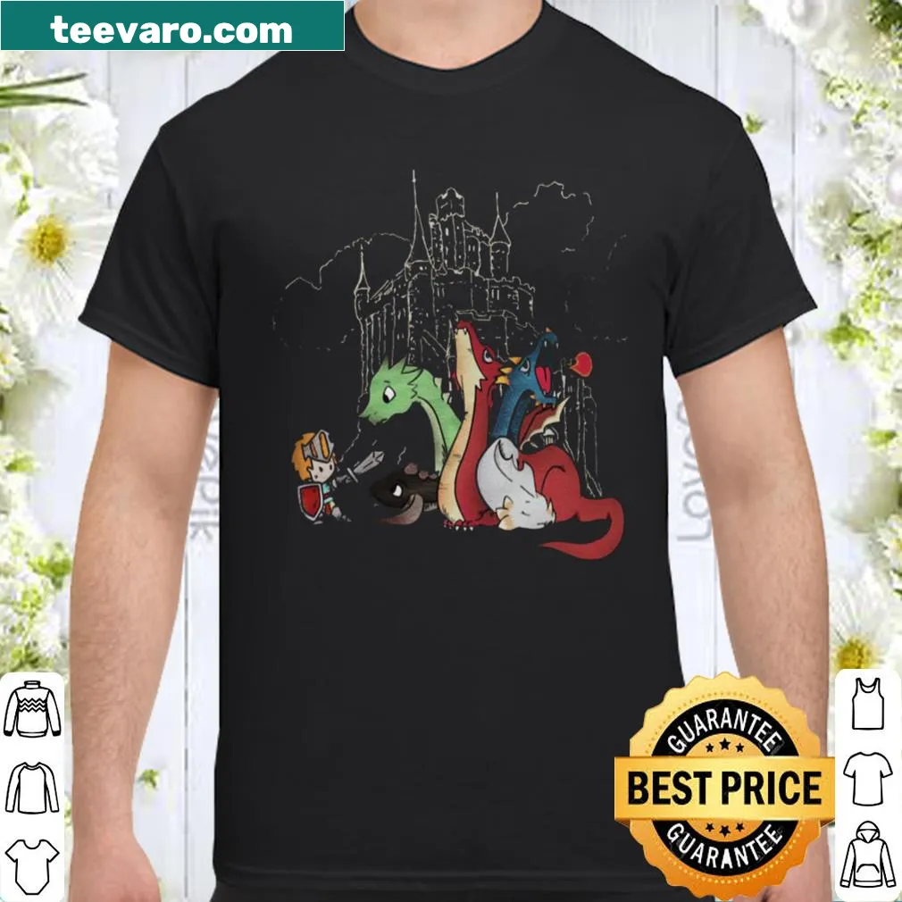 Illustration of Tiamat, the multi-headed dragon, on a shirt