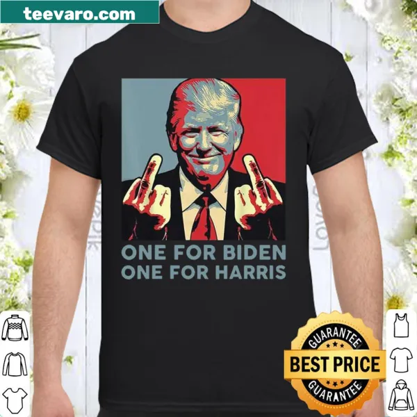 Political shirt featuring a middle finger gesture and American flag