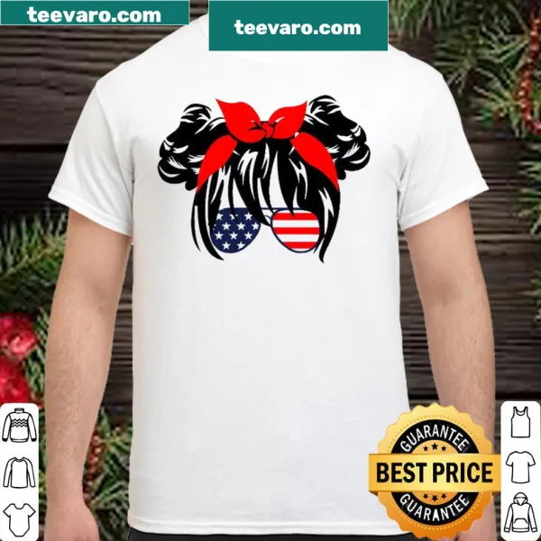 Patriotic women's shirt for the Fourth of July, made in the USA