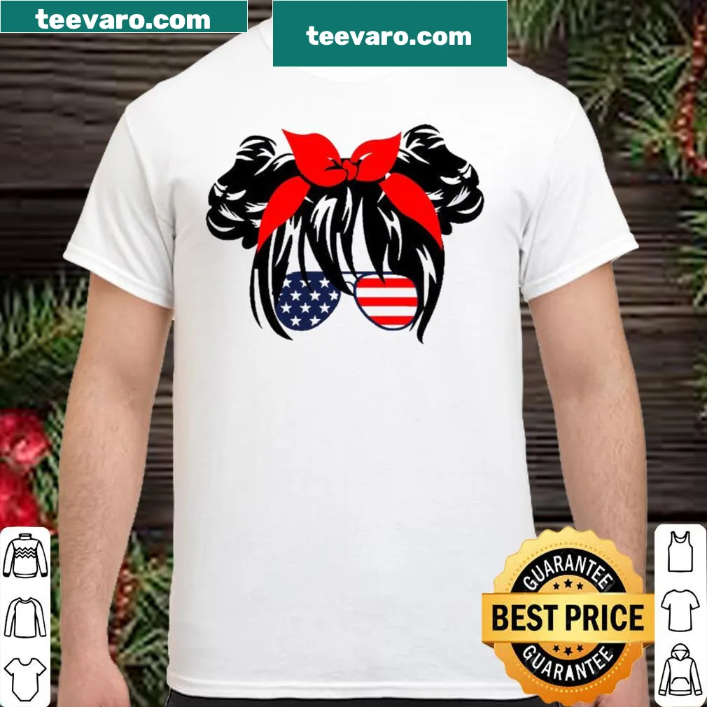Patriotic women's shirt for the Fourth of July, made in the USA