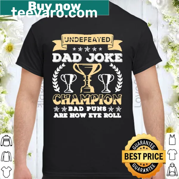 Dad joke champion shirt with fun typography design